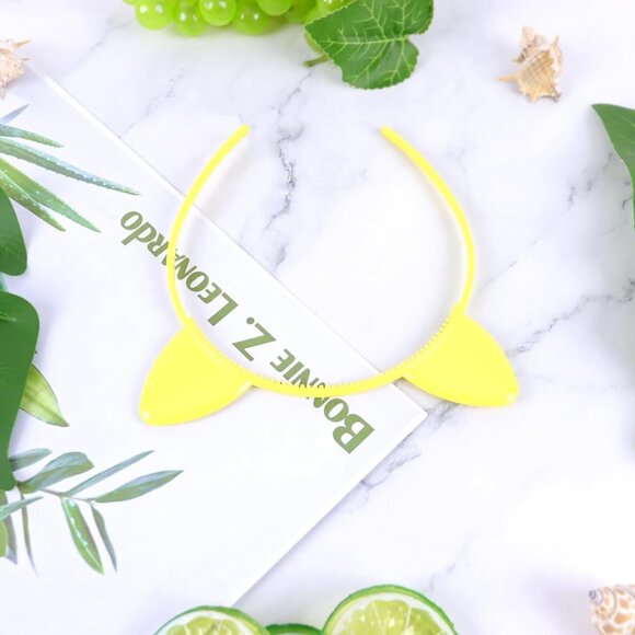 Girls Glossy Cat Ears Simple Comfortable Plastic Cat Ears Headband - Picture 5 of 7